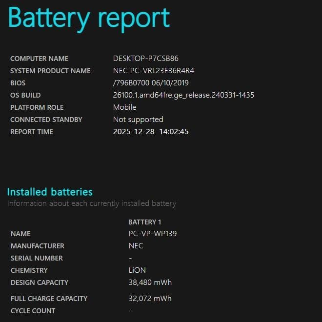 Windowsノート本体 NEC VRL23F-4 + Microsoft Office 2019