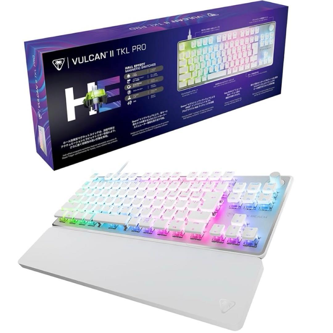 ゲーミングキーボード 日本語配列 ホワイト 音量調節付き