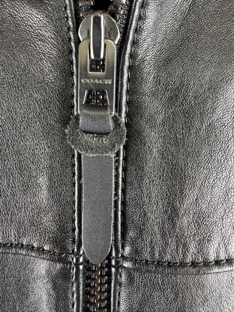 【美品】コーチ　黒 レザー シングルライダースジャケット