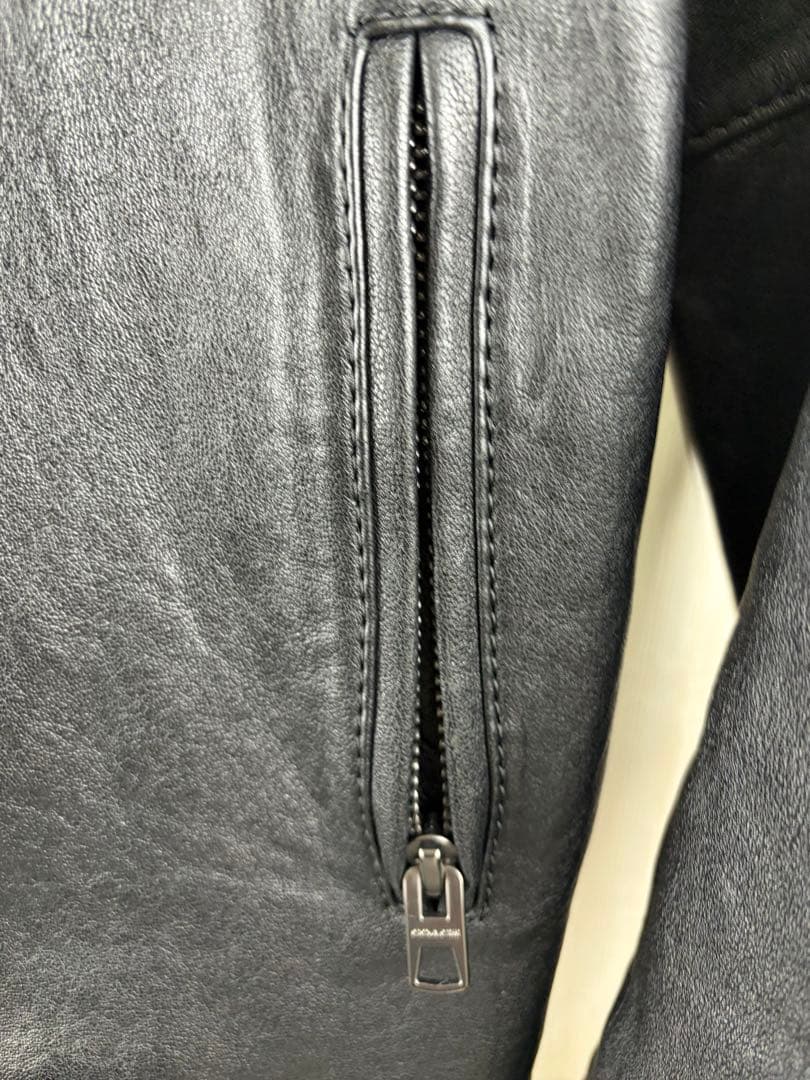 【美品】コーチ　黒 レザー シングルライダースジャケット