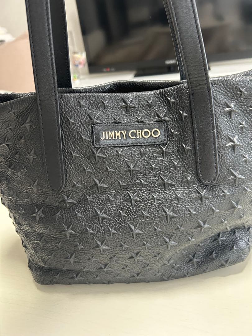 JIMMY CHOO 黒 レザートートバッグ