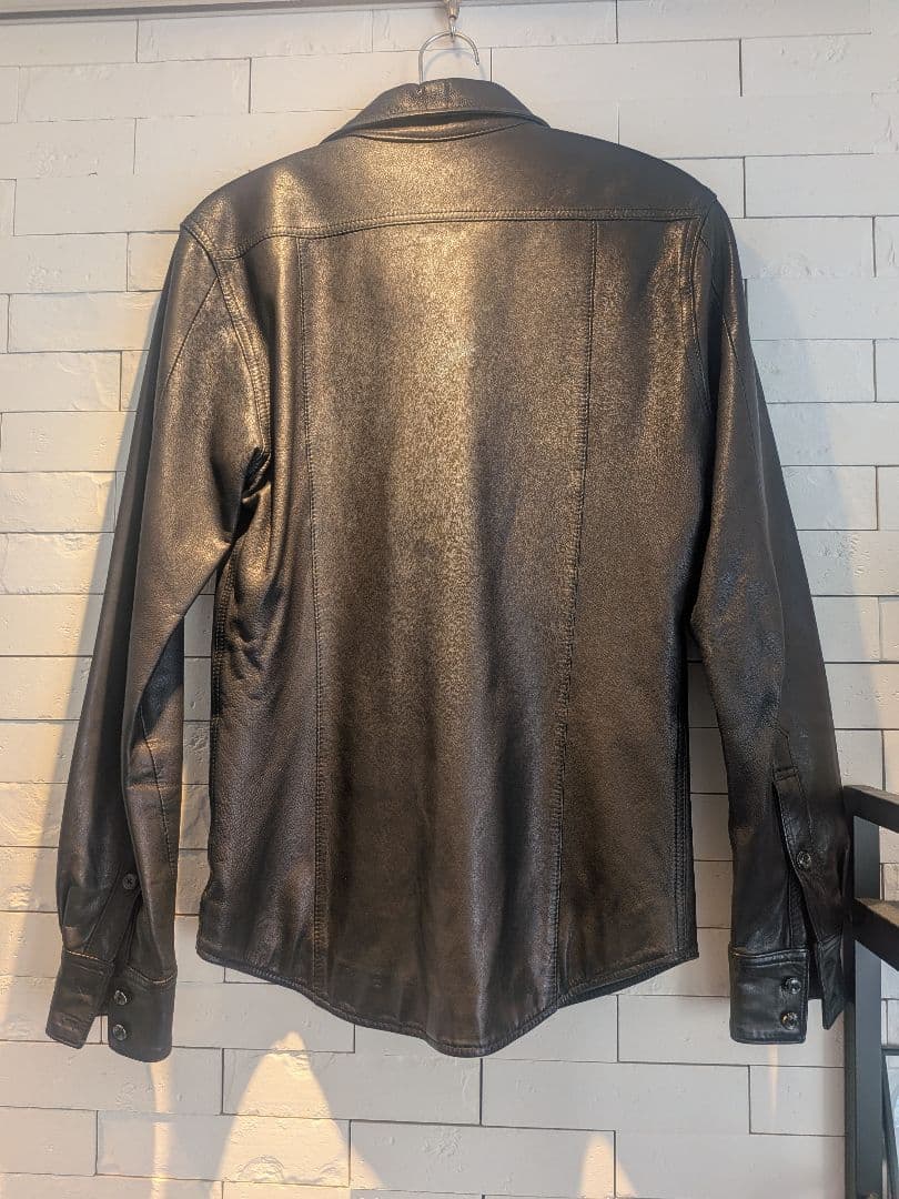 DELAY by win ＆ suns黒 レザーシャツ 山羊革