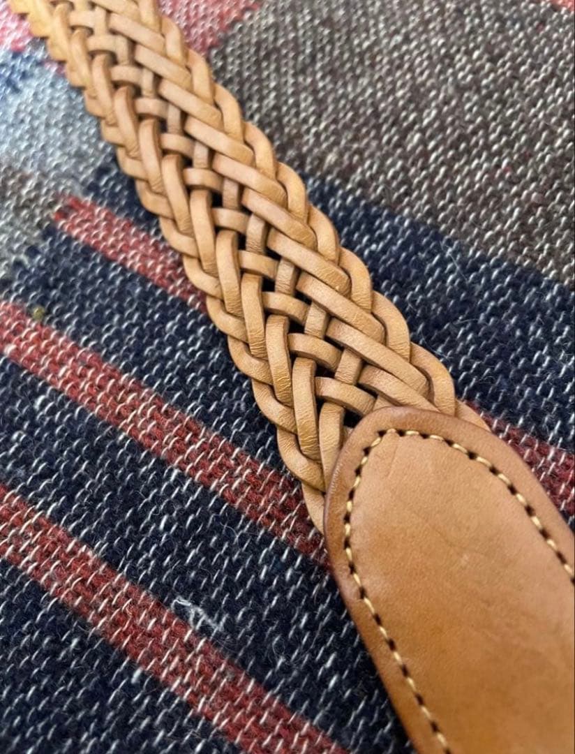 MB ハイエンド レザー メッシュ ベルト ベージュ