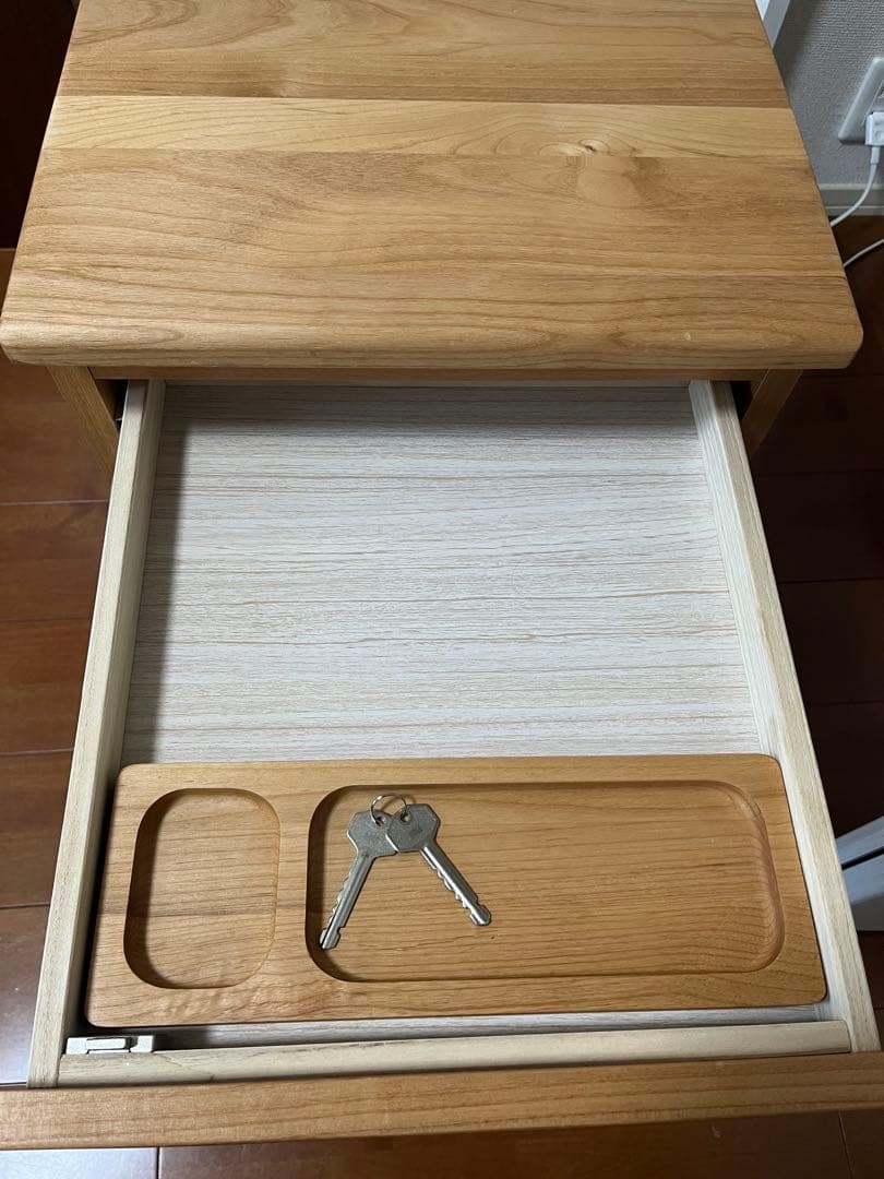 袖机　引き出し 脇机 鍵付き