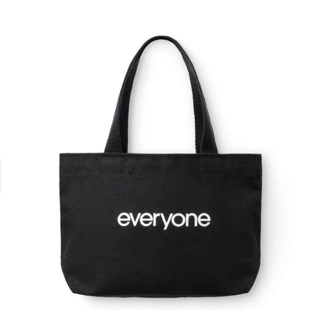 everyone ロゴ入り黒トートバッグ