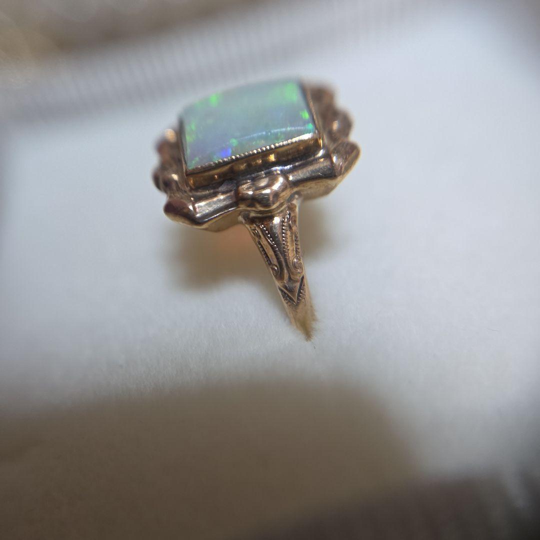 ヴィンテージ品 K10YG オパール スクエア リング