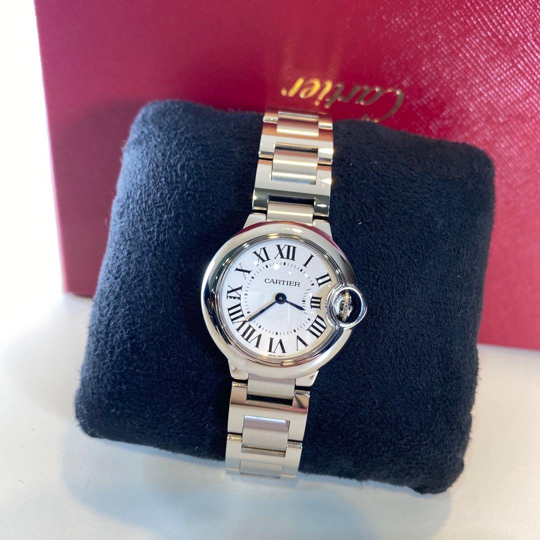 【未使用に近い】カルティエ バロンブルー　28 クオーツ　レディース時計