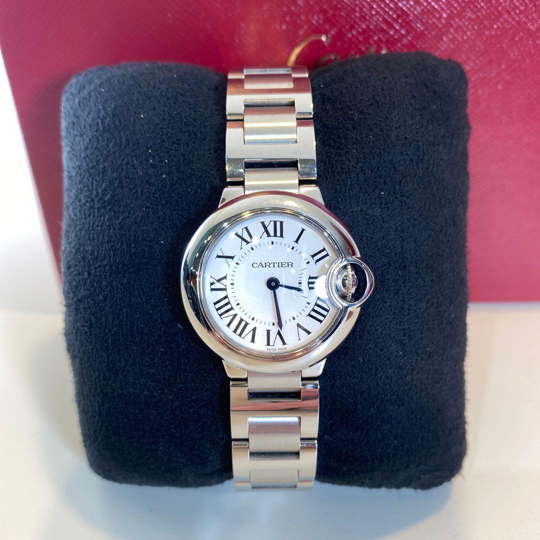 【未使用に近い】カルティエ バロンブルー　28 クオーツ　レディース時計