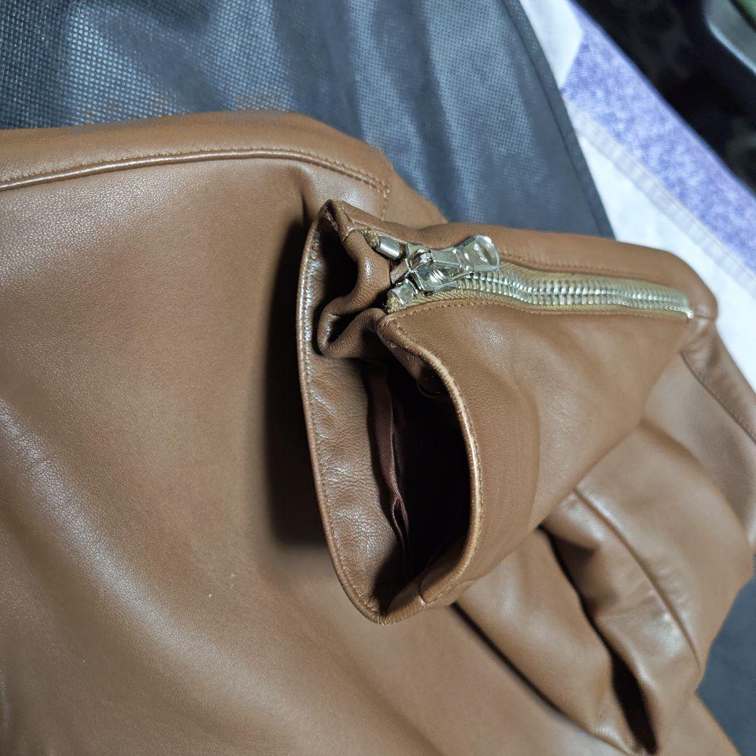 TOMORROWLAND DENTIM レザー ブラウンライダース（48サイズ）