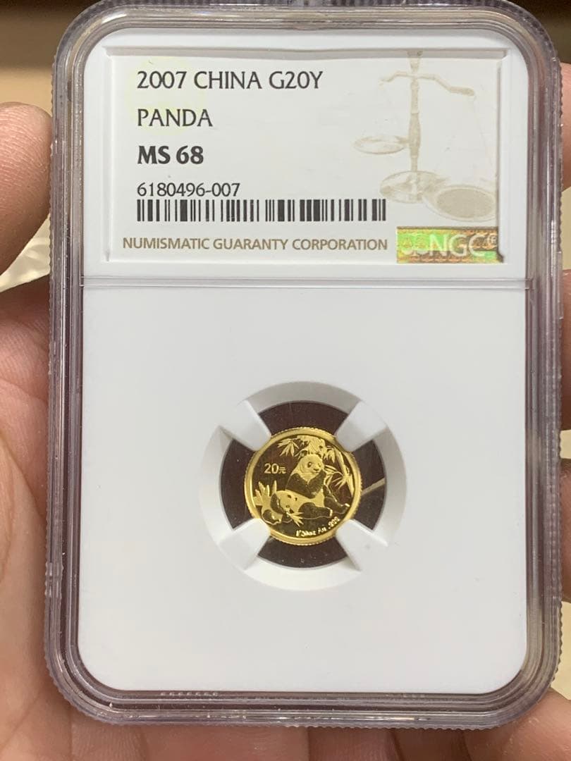 中国パンダ金貨 2007年中華人民共和国パンダ金貨/MS68/NGC 極美品希少