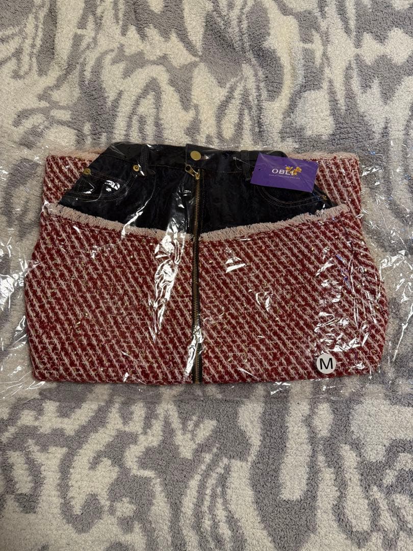 Obli デニムツイードドッキングスカート サイズ1