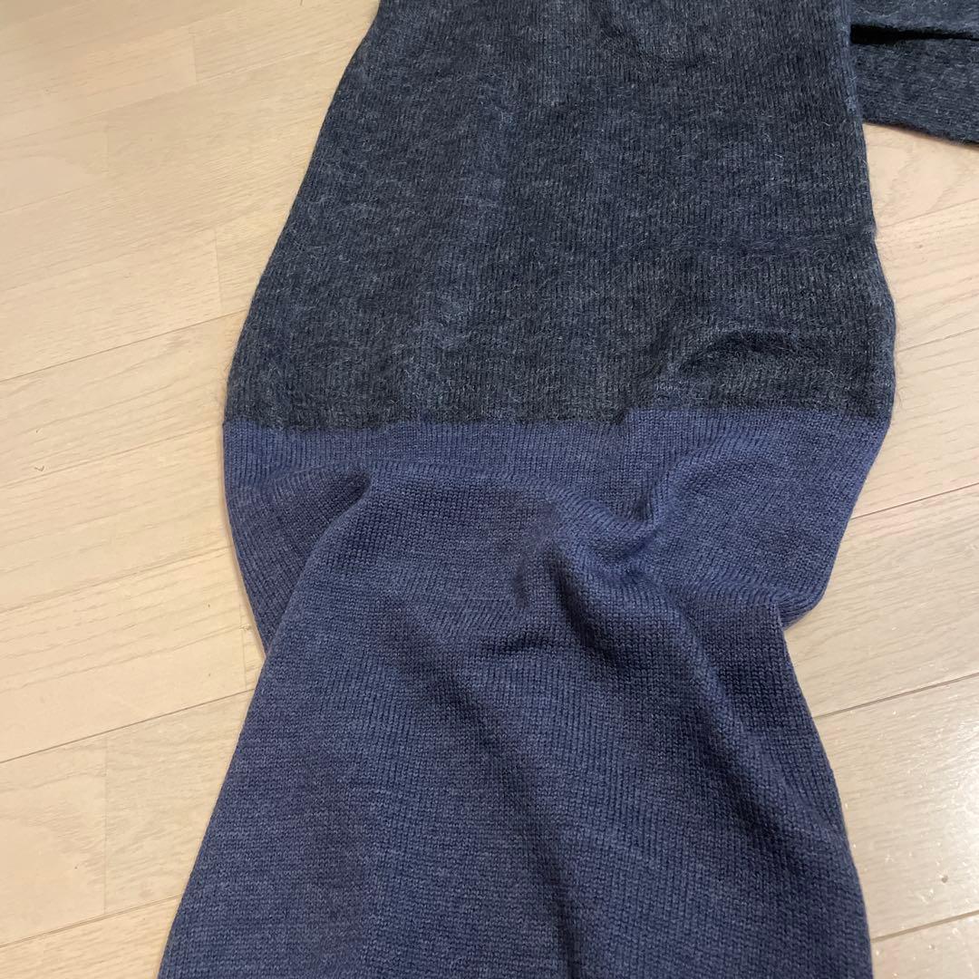 BOTTEGA VENETA 長袖タートルネックセーター グレー✖️ネイビー S