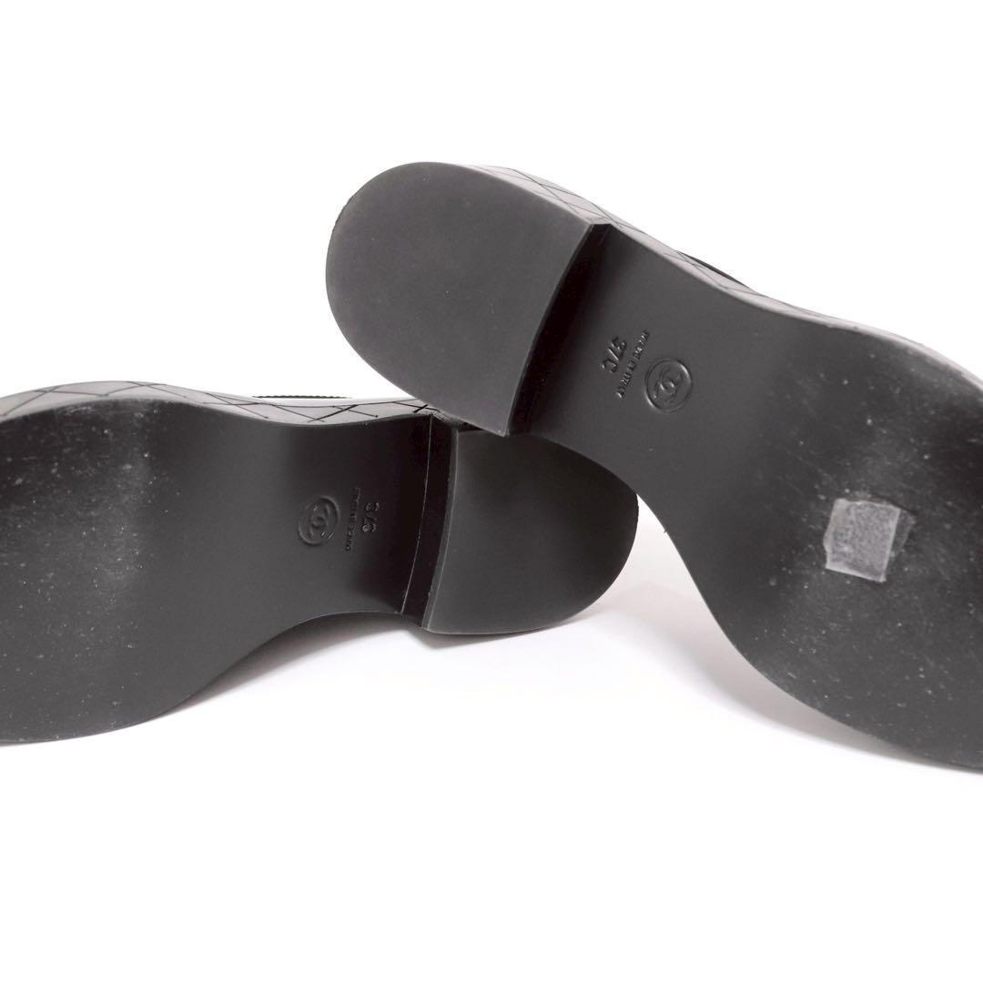 【極美品】シャネル G46072 24K ローファー 革靴 ネイビー 37C