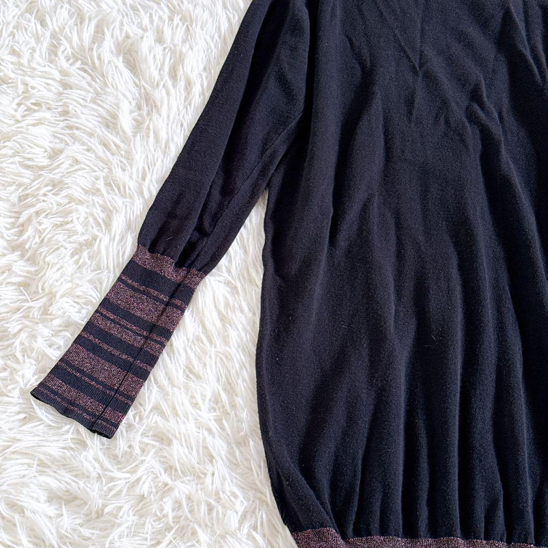 ヴィヴィアンウエストウッド　オーブ刺繍 ラメ切替ロングカーディガン　黒　Sサイズ