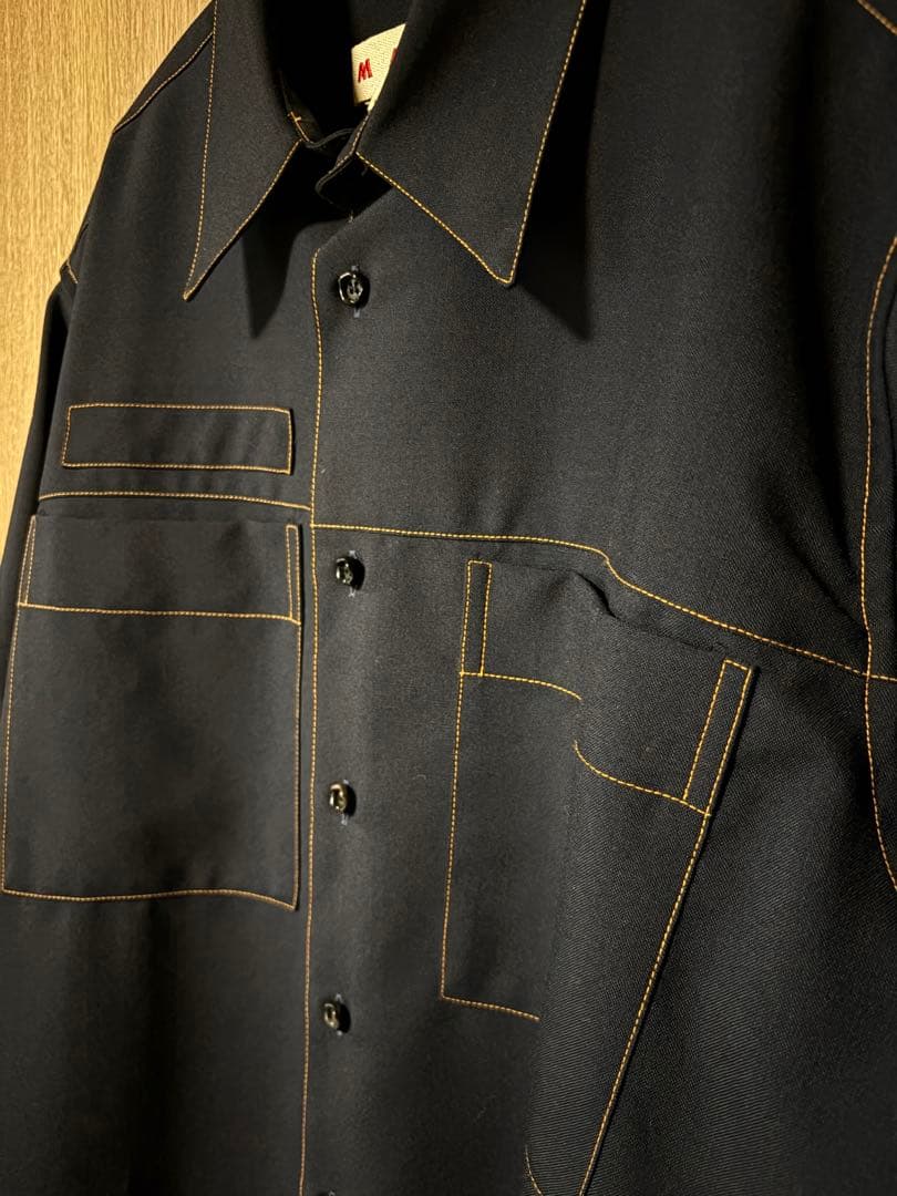 Marni マルニ　ステッチシャツ　トロピカルウール　カラーステッチシャツ