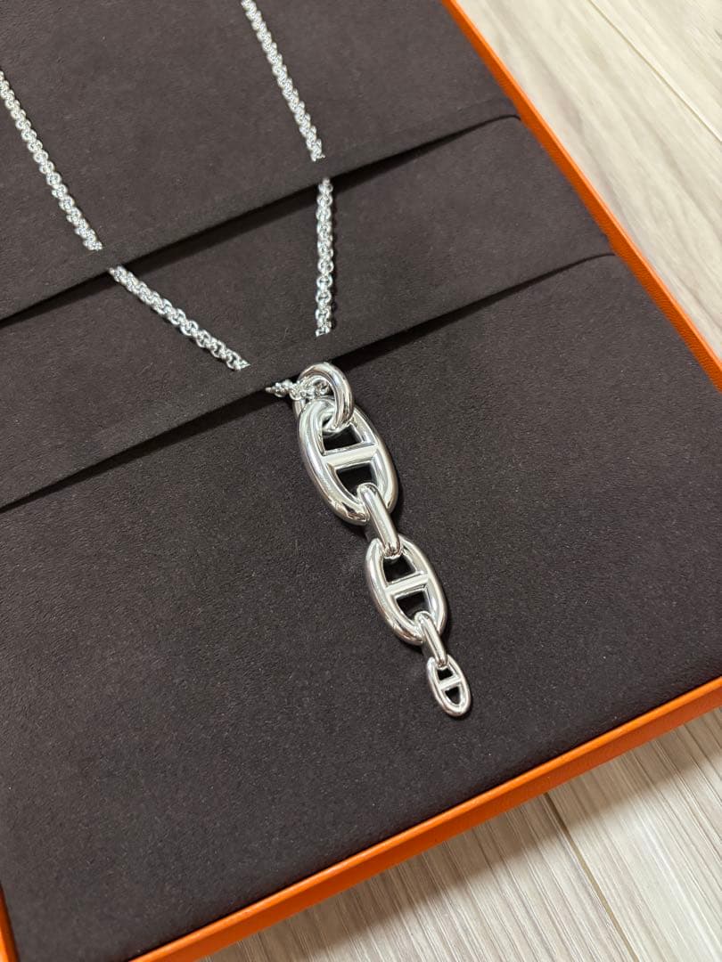エルメス シェーヌダンクル アンシェネ ネックレス GM ペンダント シルバー