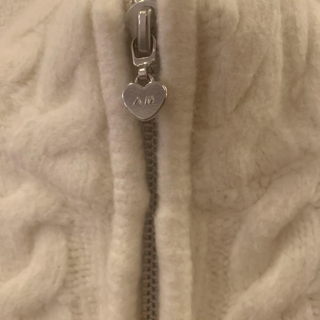 トップス ANDMARY Heart loose kint white