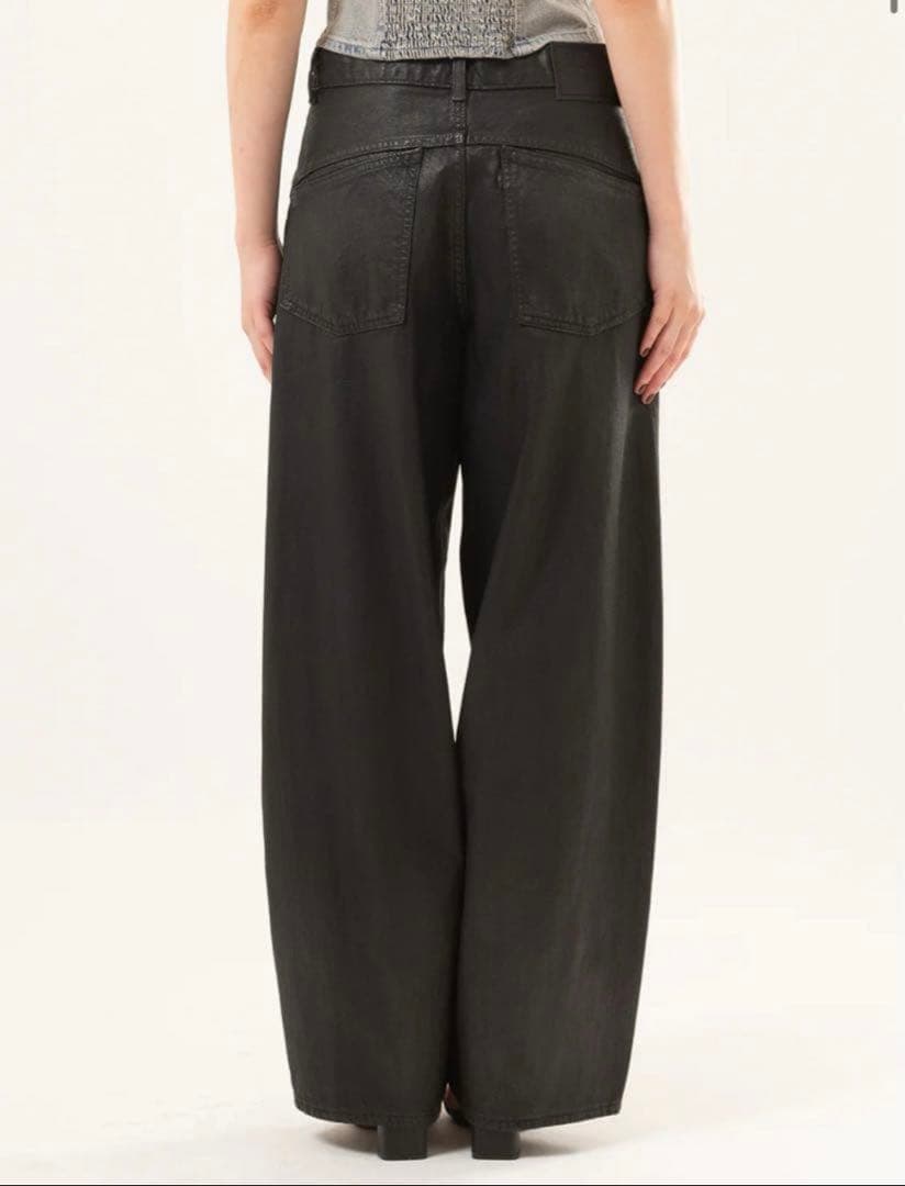 SUPER BAGGY バレルジーンズ ブラック コーティング