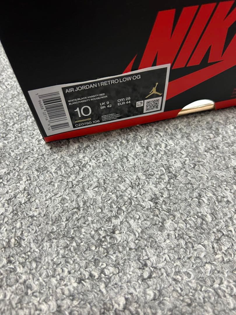 靴 Nike Air Jordan 1 Retro Low OG Black Toe
