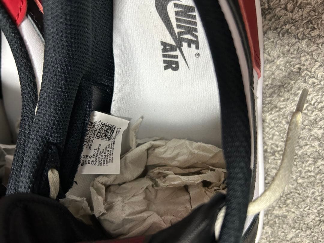 靴 Nike Air Jordan 1 Retro Low OG Black Toe