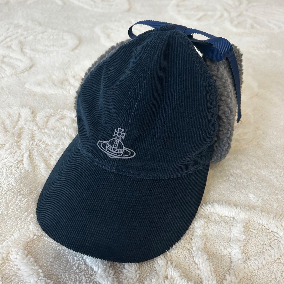 Vivienne Westwood コーデュロイ×ボア フラップキャップ