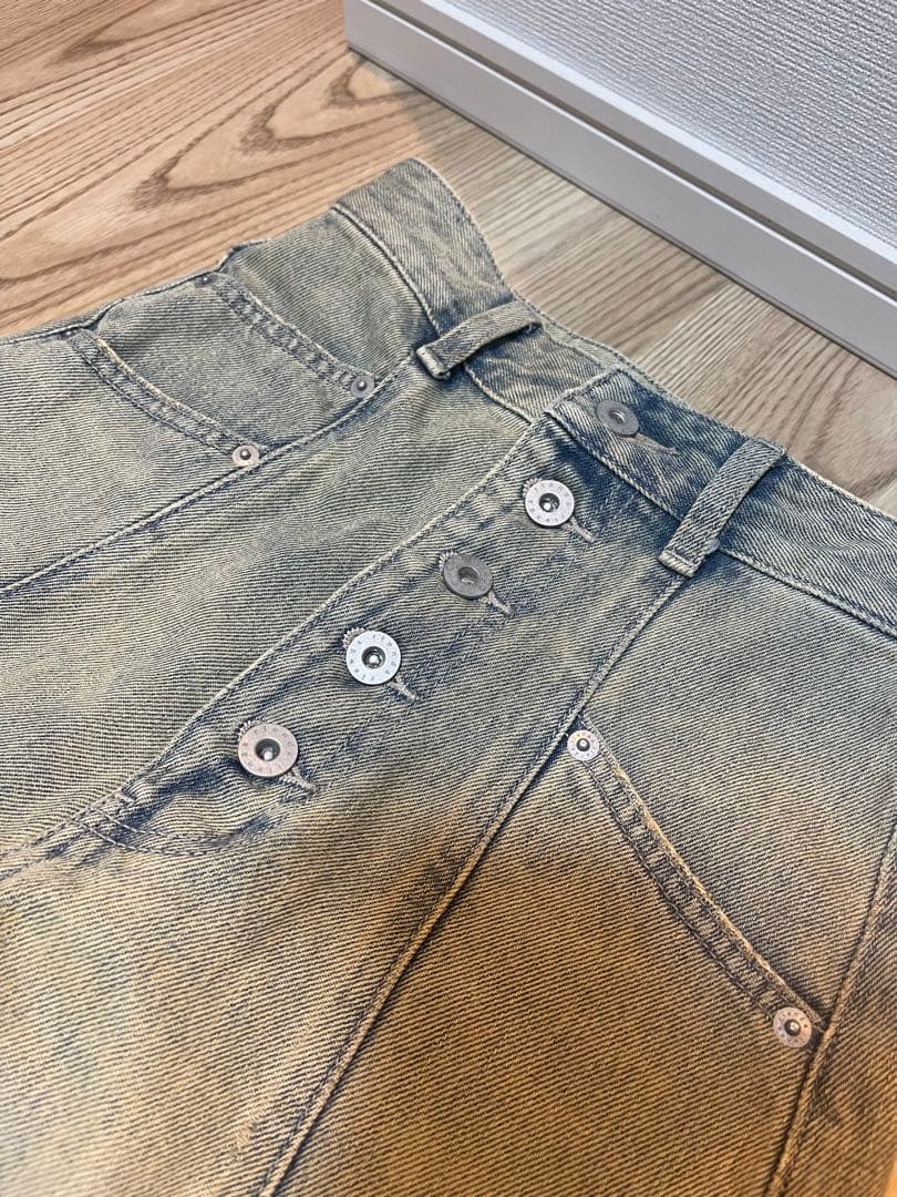 rienda★フロントボタンデザインハイウエストデニムパンツ　Y2K y2k 春