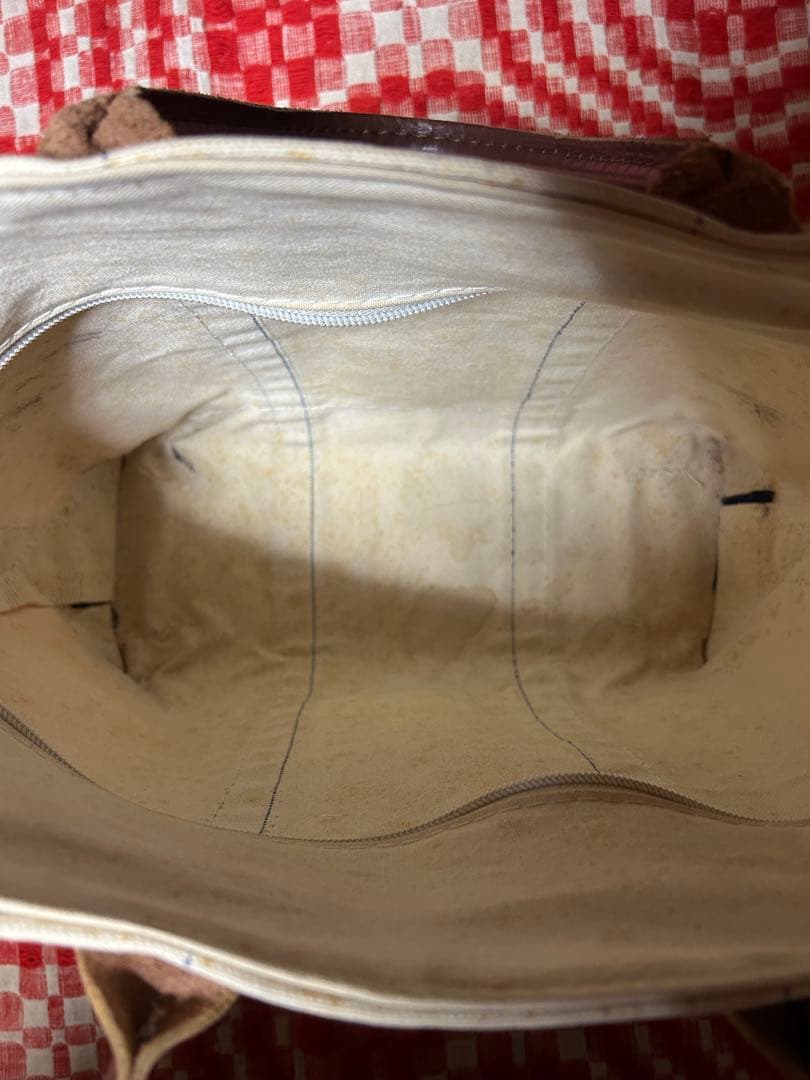 90s LLBean トートバッグ レザー アイボリー/ネイビー