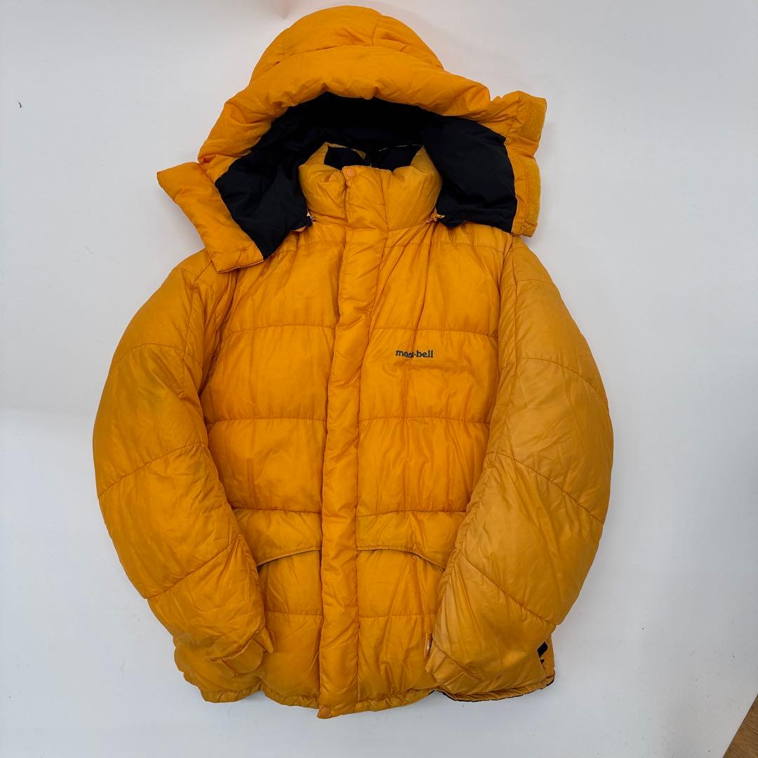 90s モンベル ダウンパーカージャケット イエロー S