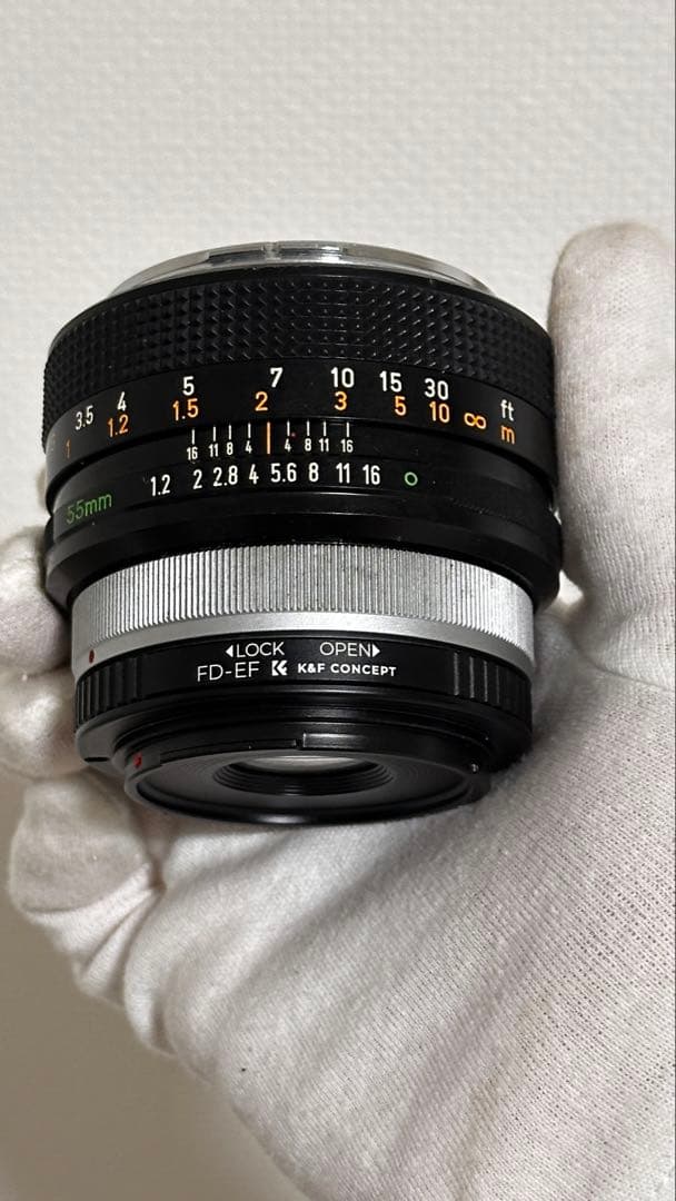 レンズ(単焦点) Canon FD 55 f/1.2 k&f adapter EF mount