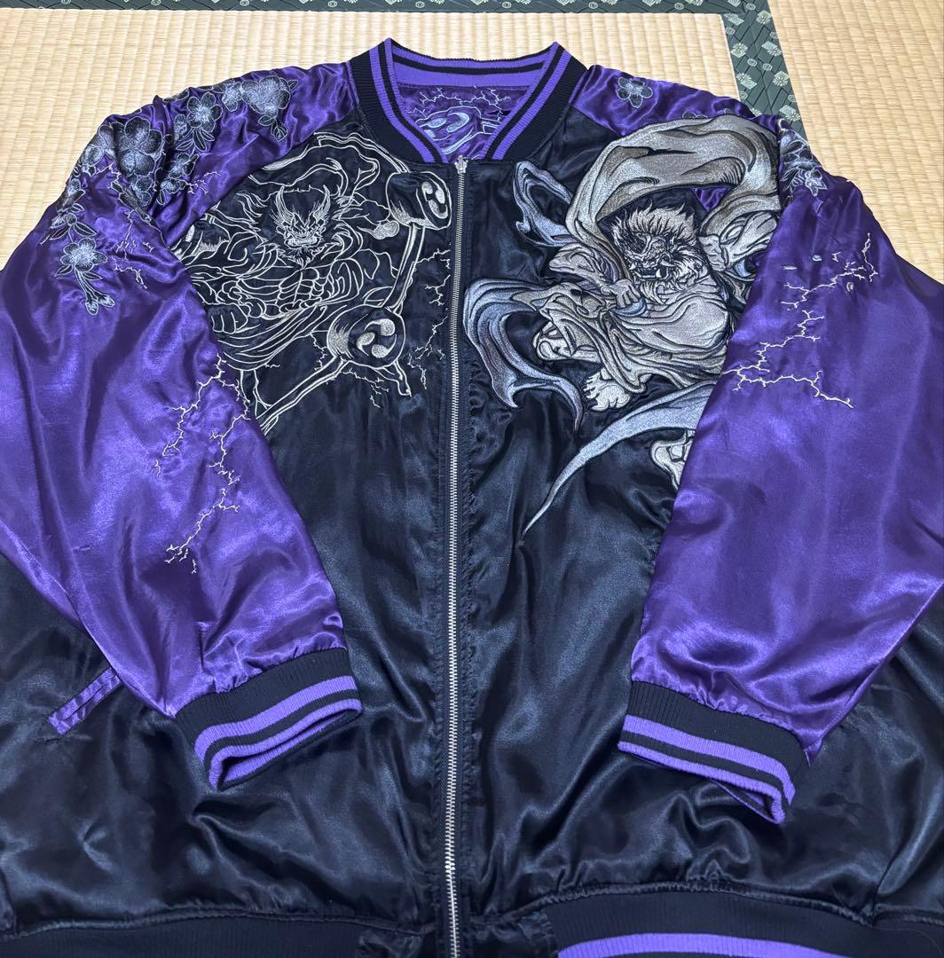 早い者勝ちで！激レア！！スカジャン　刺繍　BIG size(6L)　風神雷神