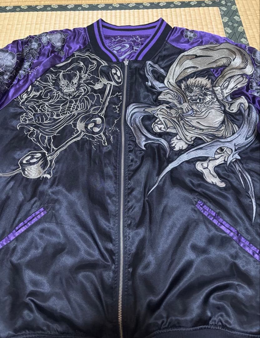 早い者勝ちで！激レア！！スカジャン　刺繍　BIG size(6L)　風神雷神