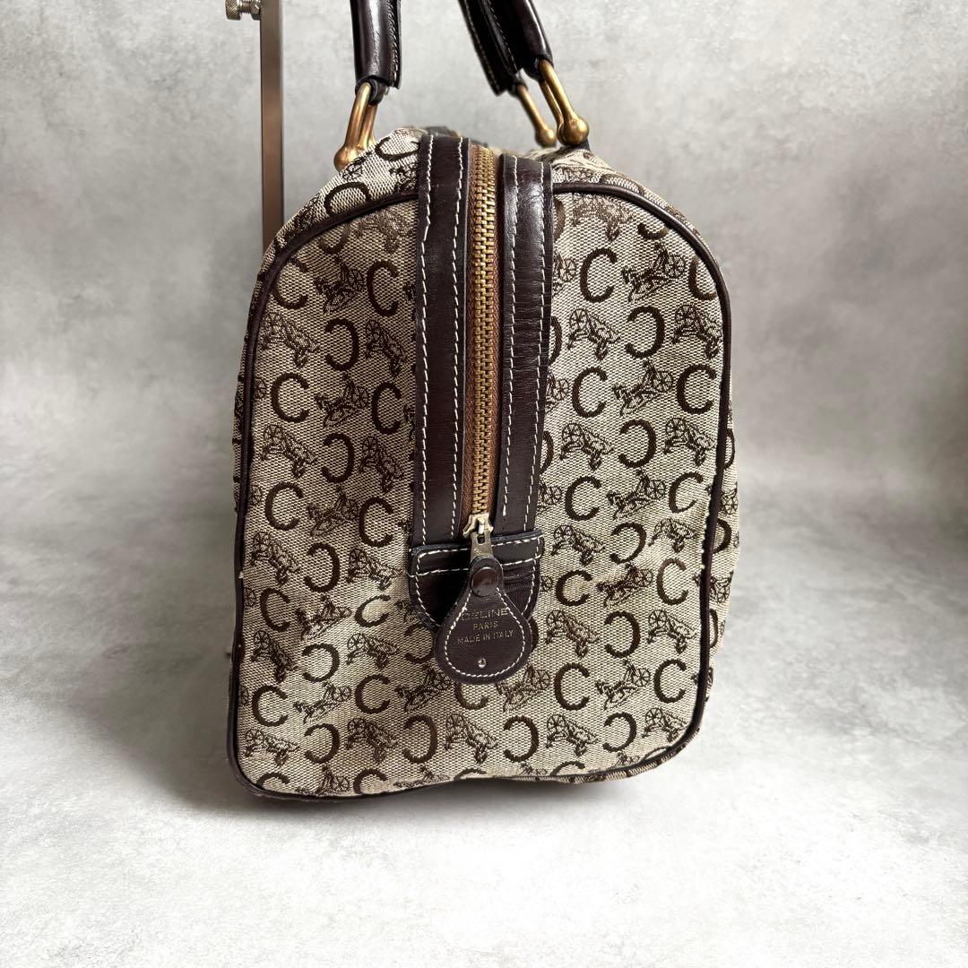 CELINE Cマカダム キャンバス レザー ハンドバッグ ボストンバッグ