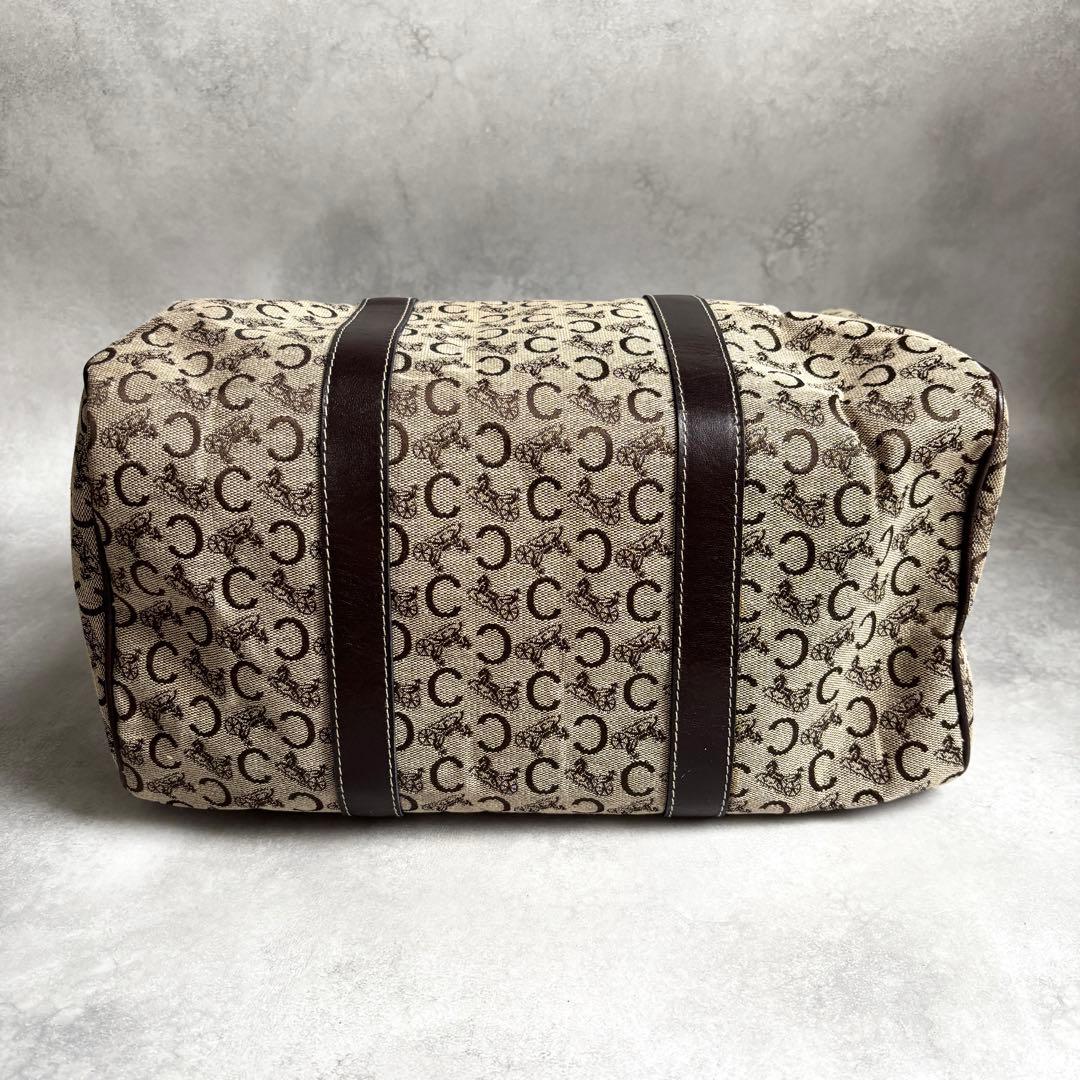 CELINE Cマカダム キャンバス レザー ハンドバッグ ボストンバッグ