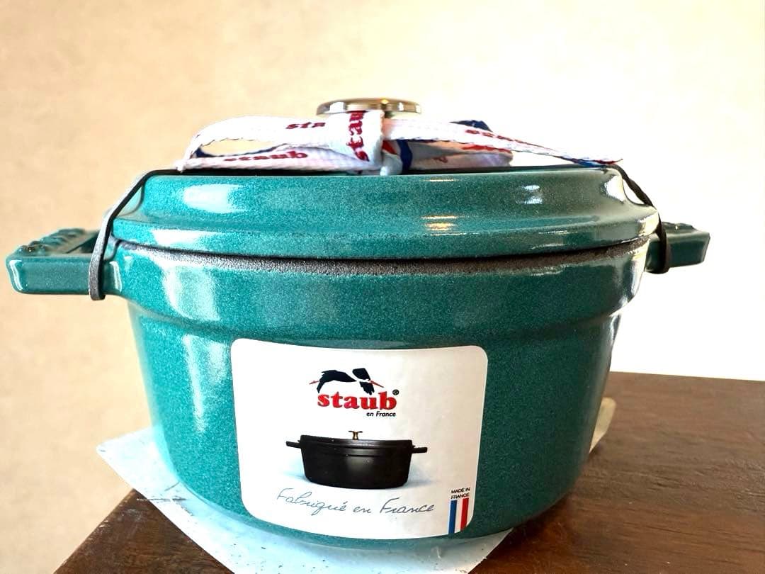 ストウブSTAUB完全限定希少廃盤色ミントココットラウンド１０ｃｍ新品生涯保証付