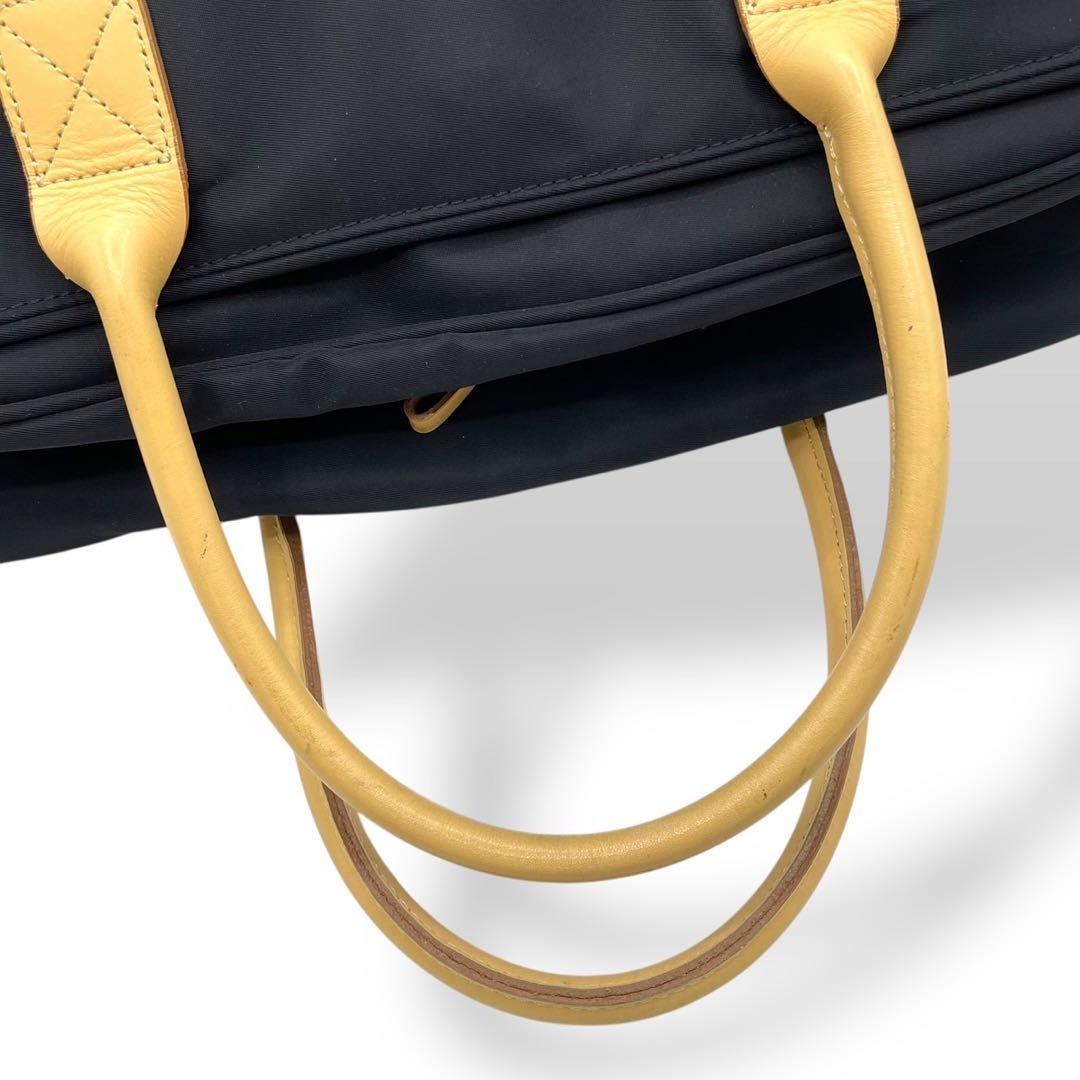 極美品　バーバリーゴルフ　ボストンバッグ　トートバッグ　ナイロン　レザー　黒