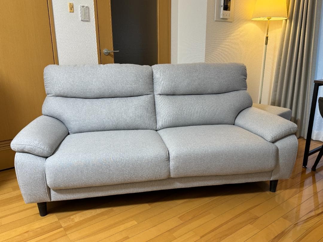 ニトリ NITORI 3人掛けソファ 布張りタイプ (MK02 KD LGY)