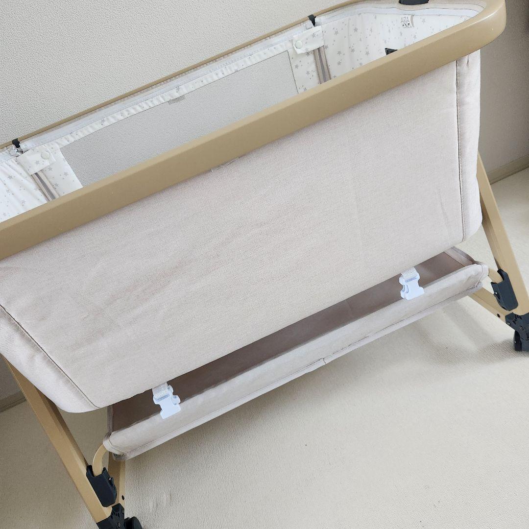 美品 HZDMJ ベビーベット ベージュ 高さ調整可能