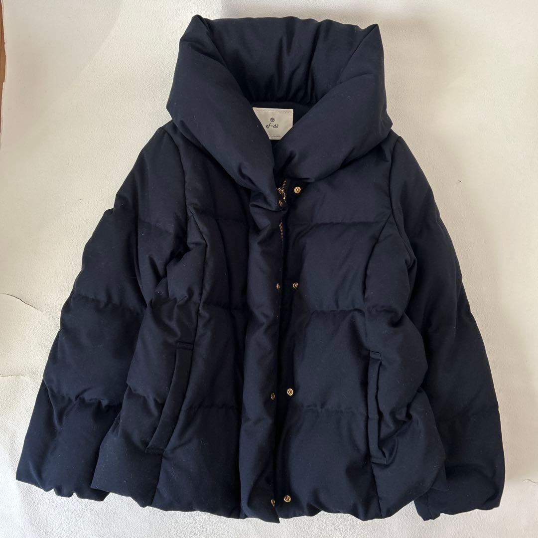 美品✨ef-de エフデ　大きいサイズ　ダウンジャケット 13号　ボリューム襟
