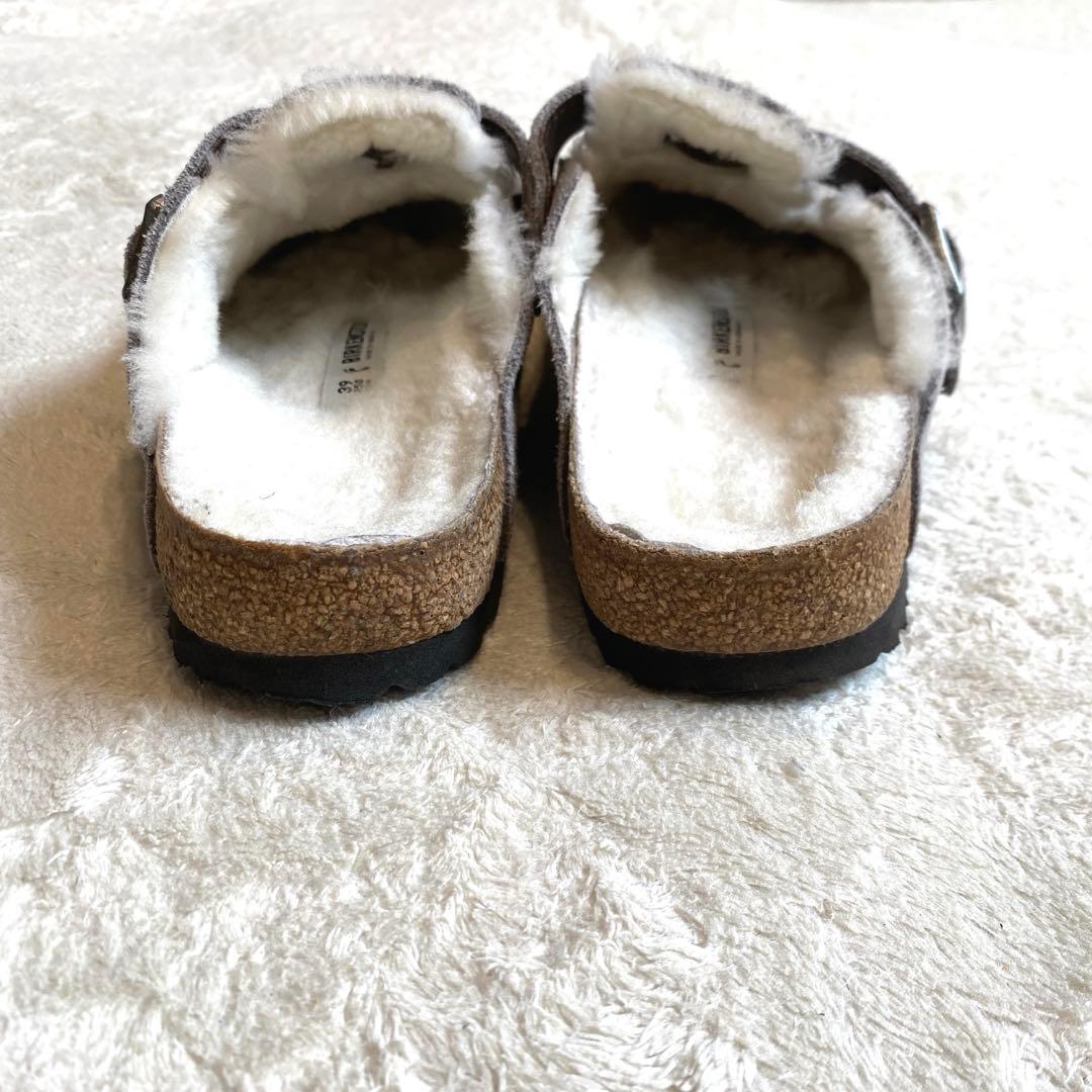 ビルケンシュトック　ボストン　シアリング　内ボア　ムートン　グレー　25cm