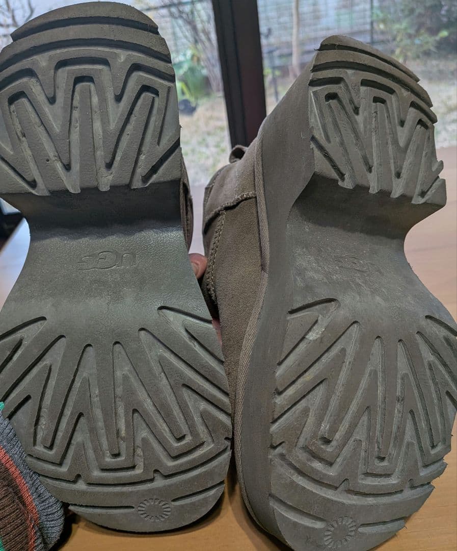 アグUGG☆サイズ23cm☆ブラウン☆厚底ショート丈ヒールムートンブーツ