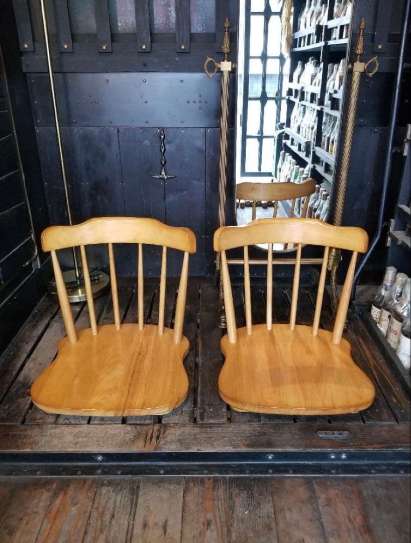 リムーバル　コンパクト　シンプルモダン　ウィンザーチェア　ナチュラルカラー　座卓