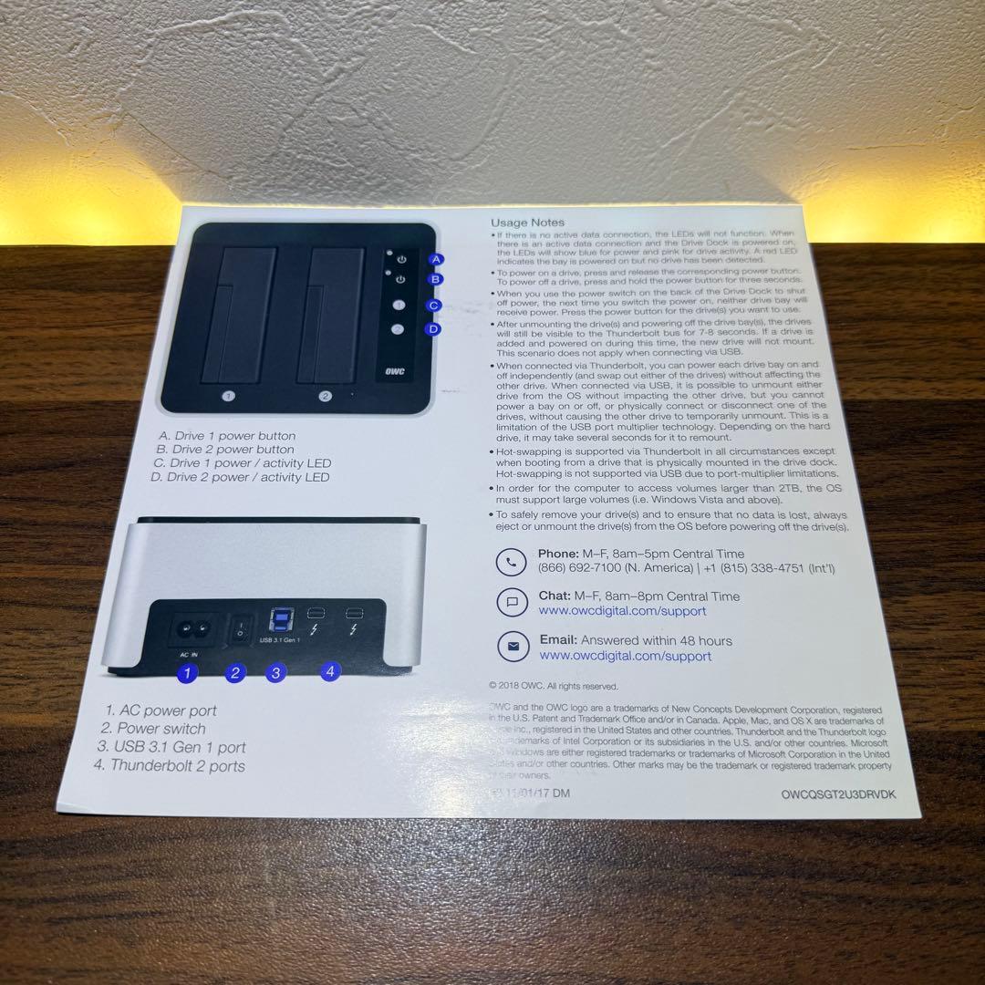 OWC OWCTB2U3DKR2 Thunderbolt ドライブドック