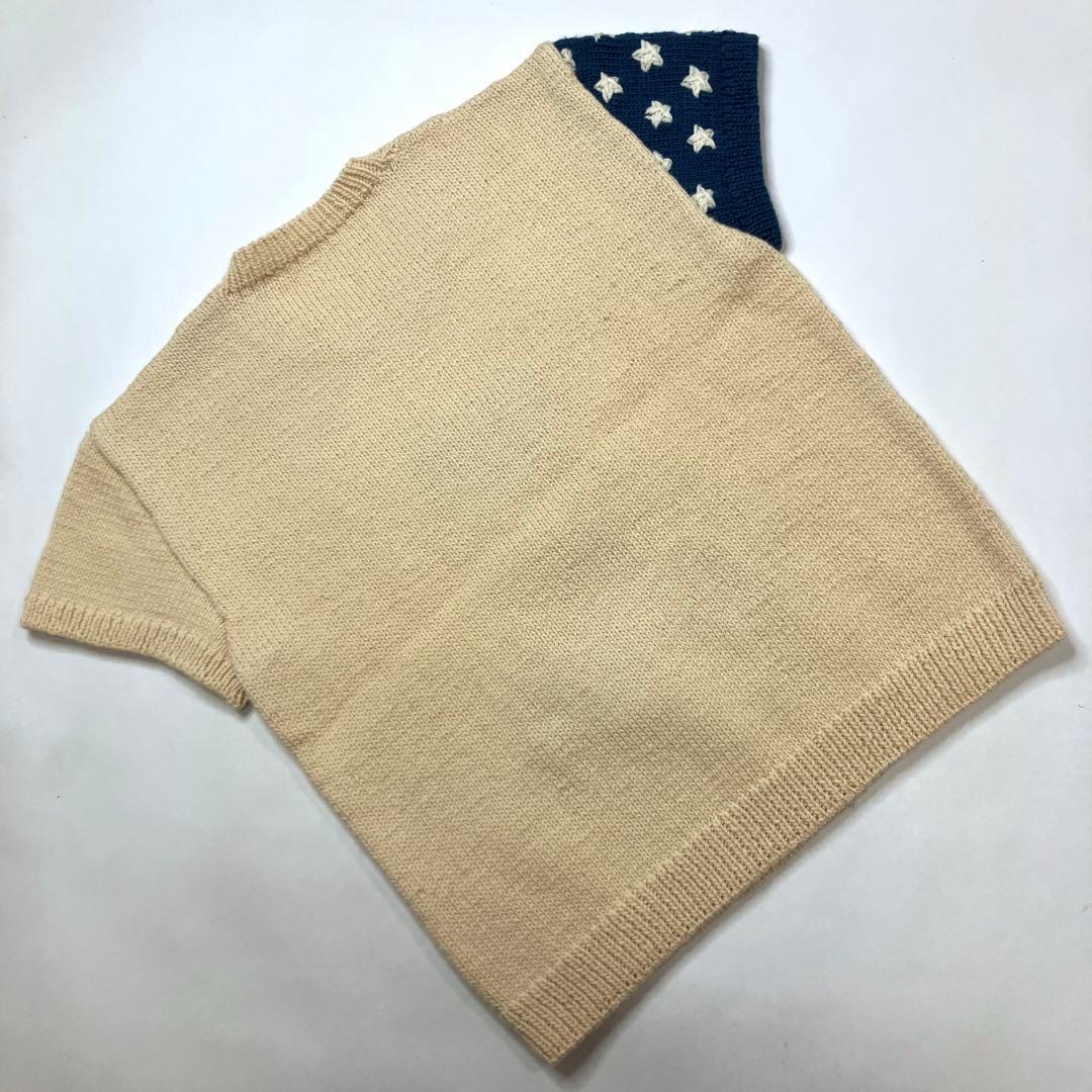 【美品】ワンダフルワールド くまちゃん編み 半袖ニット