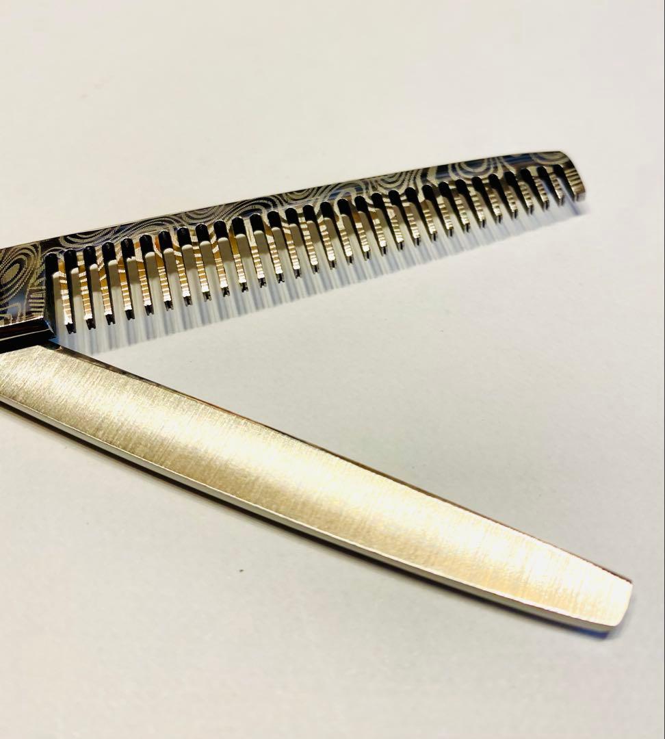 新品 カットシザー セニングシザー ダマスカス柄　25% 理容 美容 理美容 鋏