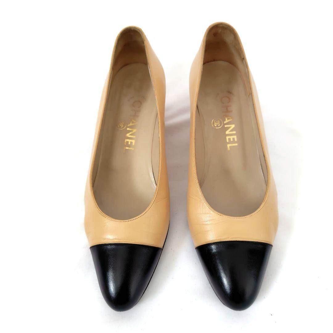 KEI【シャネル】定番 バイカラー パンプス 24-24.5cm