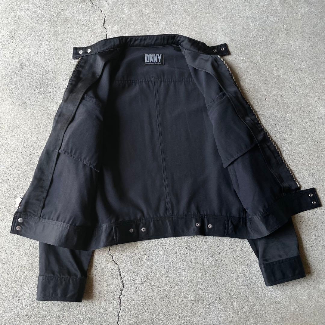 ジャケット・アウター 90s DKNY black satin motorcycle jacket s