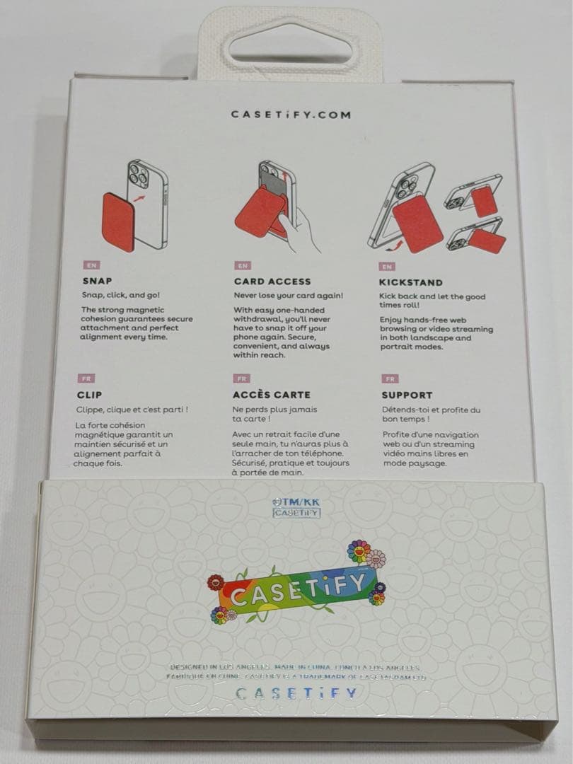 CASETiFY 村上隆 スマイル（レインボー） カードホルダースタンド