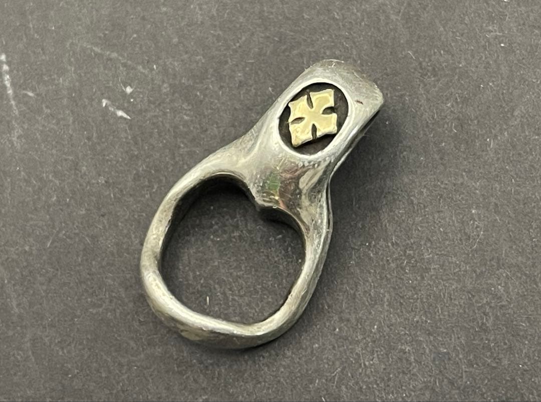 シルバー925 18k ビルウォールレザー　スライダー　ネックレス　BWL