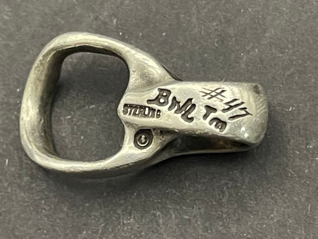 シルバー925 18k ビルウォールレザー　スライダー　ネックレス　BWL