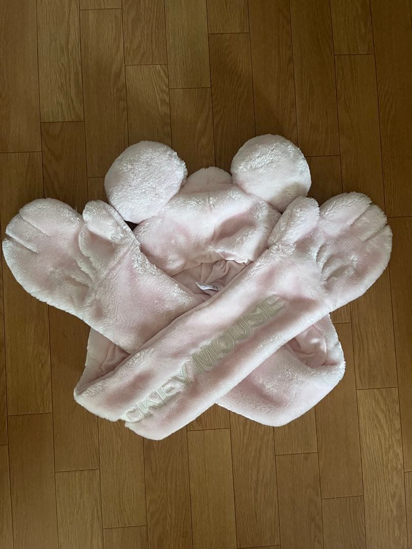 ディズニー　マフラーファンキャップ　ミニー　ピンク